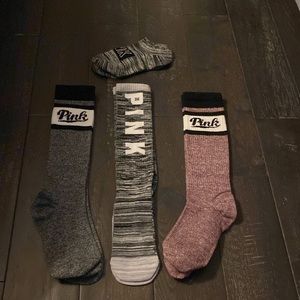 Bundle of PINK socks- 3 knee highs and one ankle